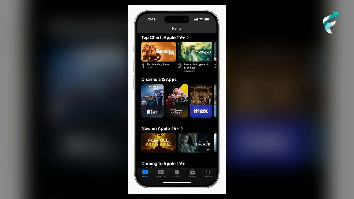 Apple TV app on iPhone showing Top Chart and Channels rows